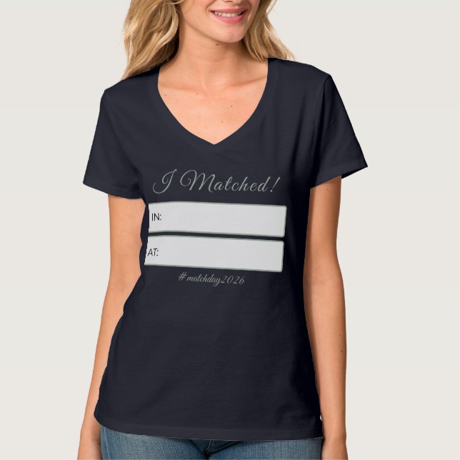 T-shirt “I Matched!” Personalized Residency Match Day (Devant)