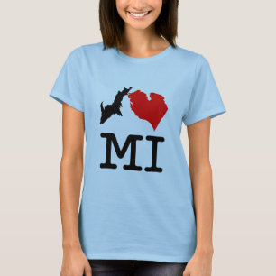 T-shirt I ♥ MI (I heart Michigan) léger, petit imprimé