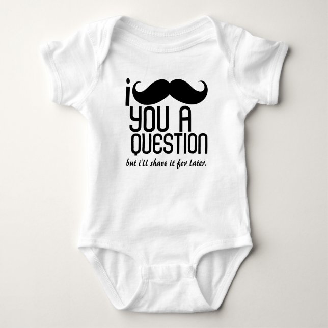 T-shirt I moustache vous dames d'une question 3/4 raglan (Devant)