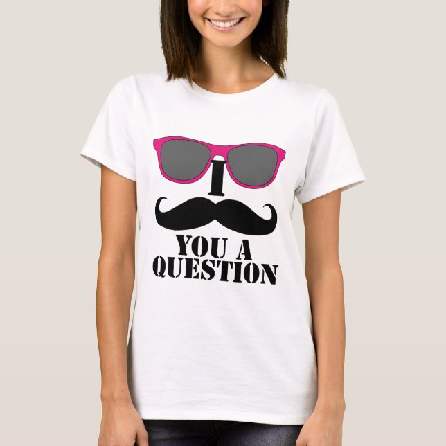 T-shirt I moustache vous lunettes de soleil d'un rose de (Devant)