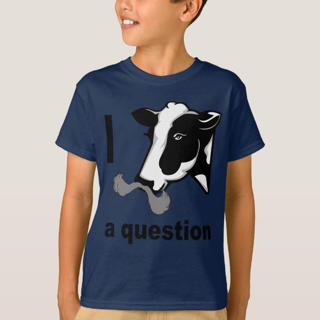 T-shirt I moustache vous une question - humour de vache (Devant)