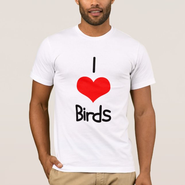 T-shirt I oiseaux de coeur (amour) (Devant)