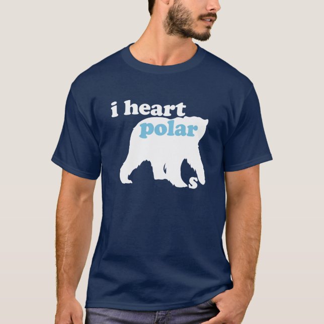 T-shirt I ours blancs de coeur (Devant)