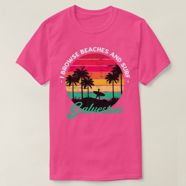 T-shirt I Parcourir les plages et Surf Galveston Surfing T (Design devant)