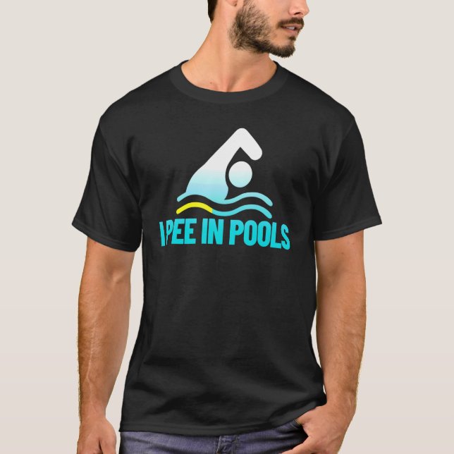 T-shirt I Pee Dans Les Piscines Vacances Humour Natation I (Devant)