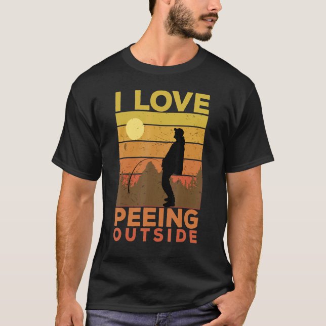 T-shirt I Pee En Camping Extérieur (Devant)