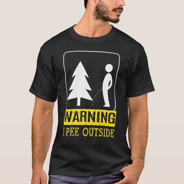 T-shirt I Pee En Camping Extérieur (Devant)