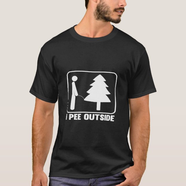 T-shirt I Pee Extérieur Funny Camping T-Shirt_1 (Devant)
