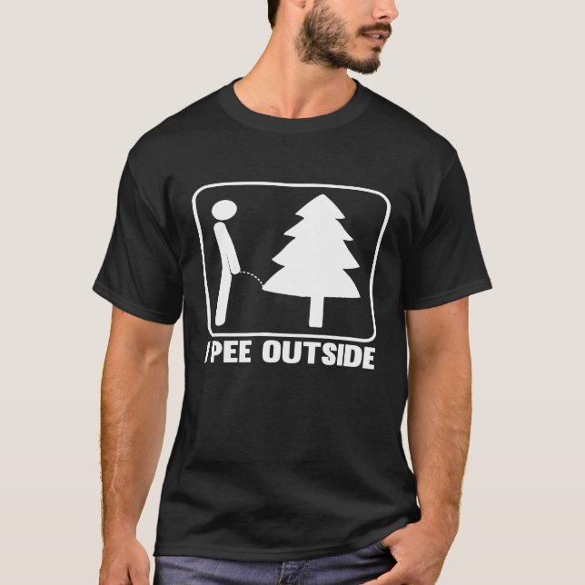 T-shirt I Pee Extérieur Funny Camping T-Shirt_1 (Devant)