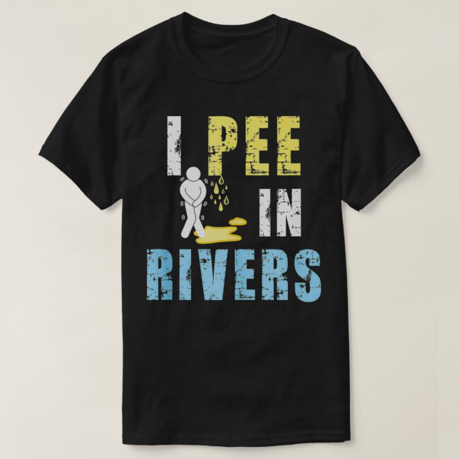 T-shirt I Pee In Rivers Drôle Camping Été (Design devant)