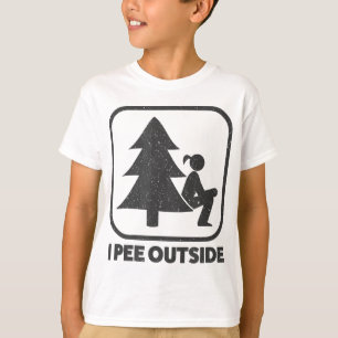 T-shirt I Pee Outside Girl Sign Funny Camping