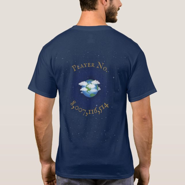 T-shirt "I Play For Team Earth" Numéro du joueur personnal (Dos)