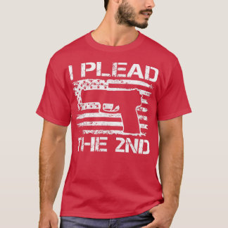 T-shirt I Plead Le 2ème Amendement Vintage USA Pistol Pro