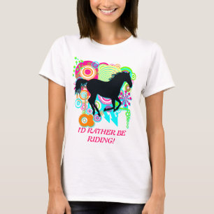 T-shirt I PLUTÔT MONTE ! Art galopant de silhouette de