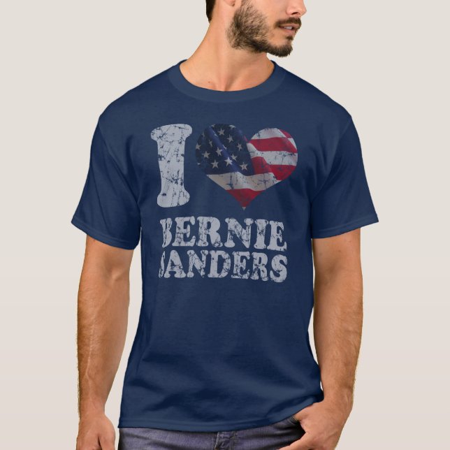 T-shirt I ponceuses de Bernie de drapeau américain de (Devant)