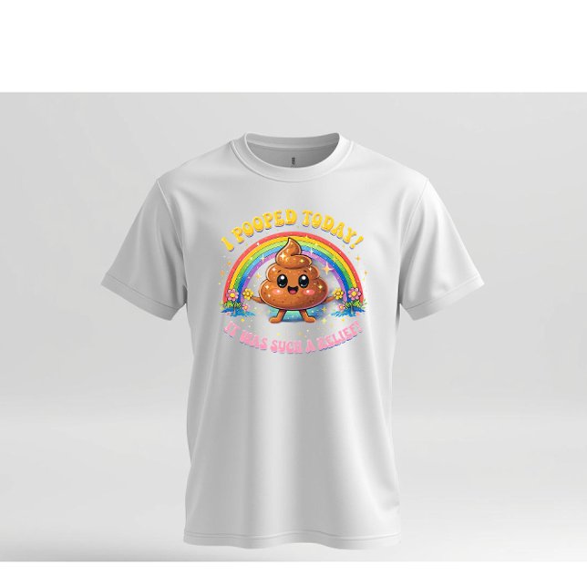 T-shirt I Pooped Today Funny Rainbow Cartoon Humor Design (Créateur téléchargé)