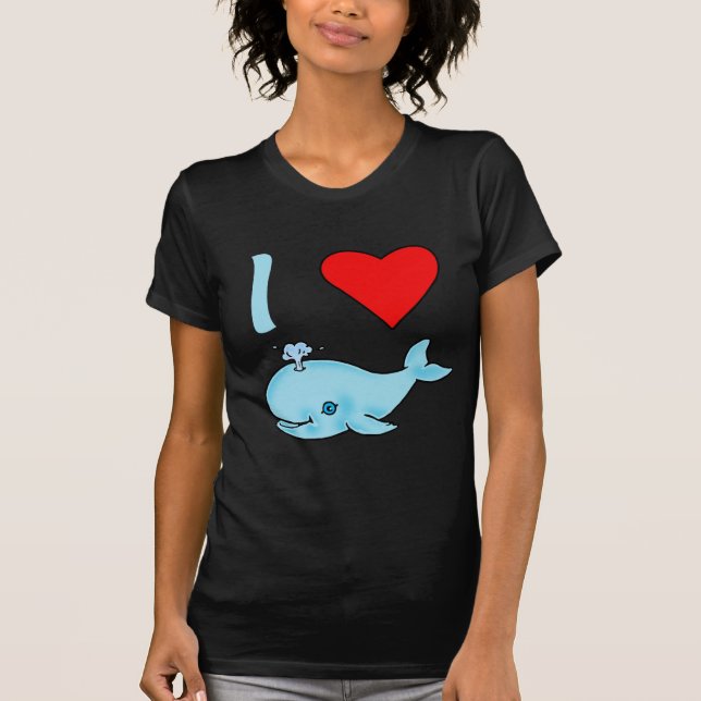 T-shirt I produits de baleines de coeur (Devant)