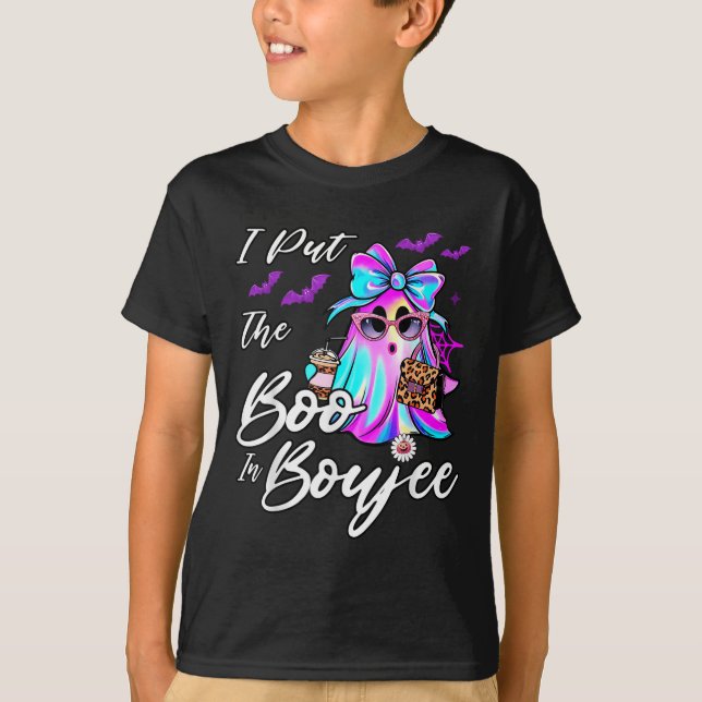 T-shirt I Put The Boo In Boujee Funny Leopard Boujie Ghost (Devant)
