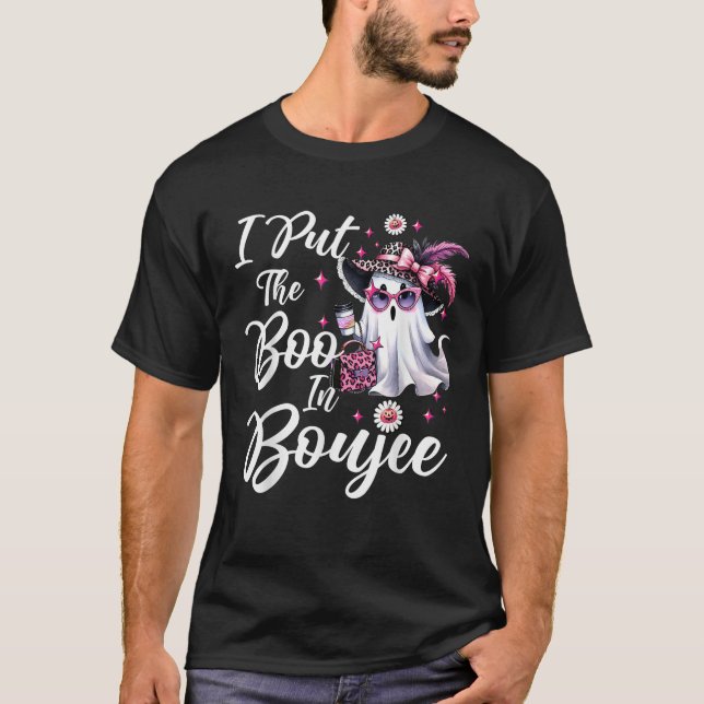 T-shirt I Put The Boo in Boujee Ghost Funny Pink Leopard H (Devant)