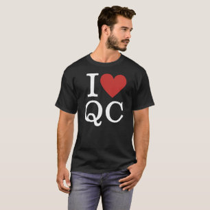 T-shirt I ❤️ QC Contrôle de la qualité pour les employés C