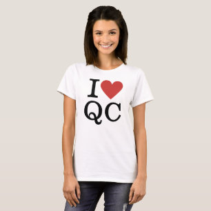 T-shirt I ❤️ Qc Contrôle de la qualité pour les employés F