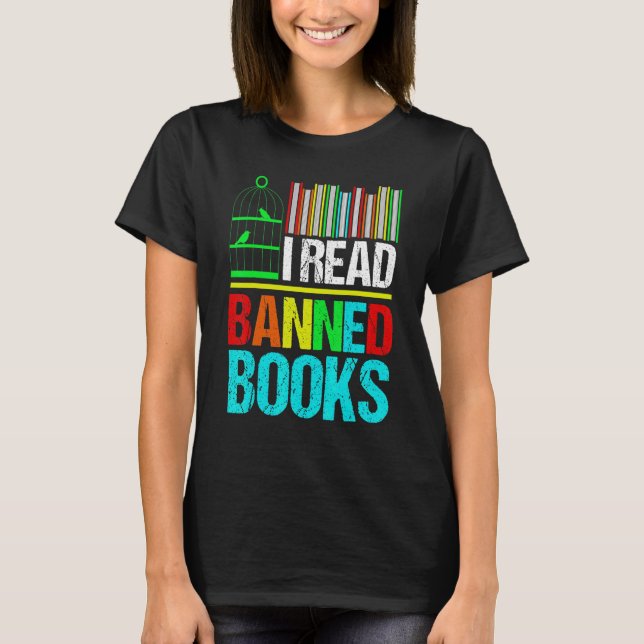 T-shirt I Read Banned Books Reading Library (Devant)