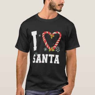 T-shirt I Red heart Love Père Noël Sucre de canne Correspo