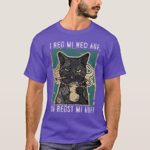 T-shirt I reg mi ned auf Katzen Design mit schwarzer Katze