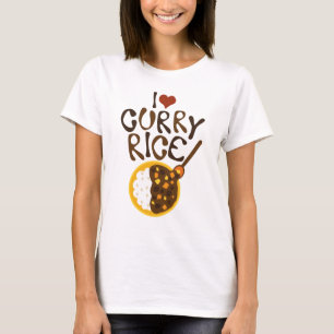 T-shirt I riz de cari de coeur (カレーライス)