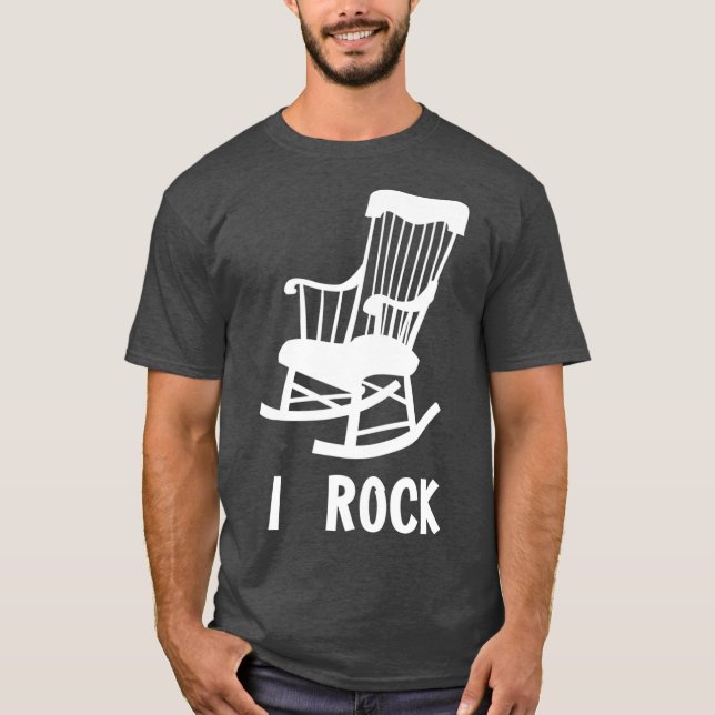 T-shirt I Rock  Funny Rocking Chair Gag Gift (Devant)