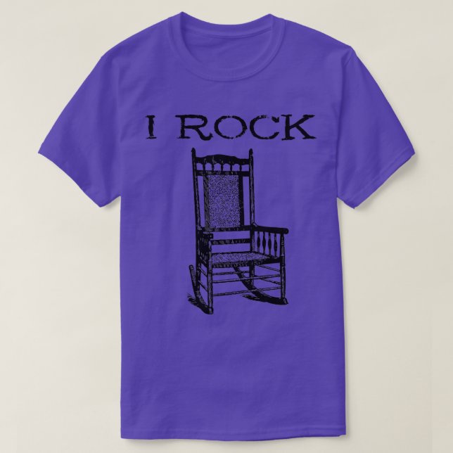 T-shirt I Rock Rocking Chaise Funny Drummer Guitare Cadeau (Design devant)