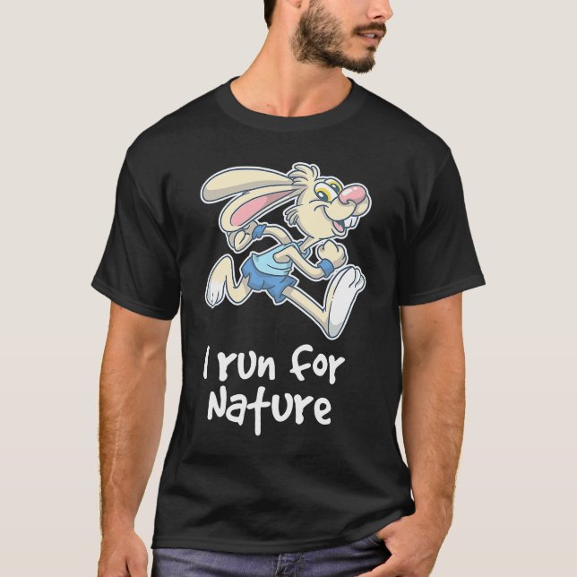 T-shirt I Run Nature Cute Bunny Running Rabbit Animal Kids (Devant)