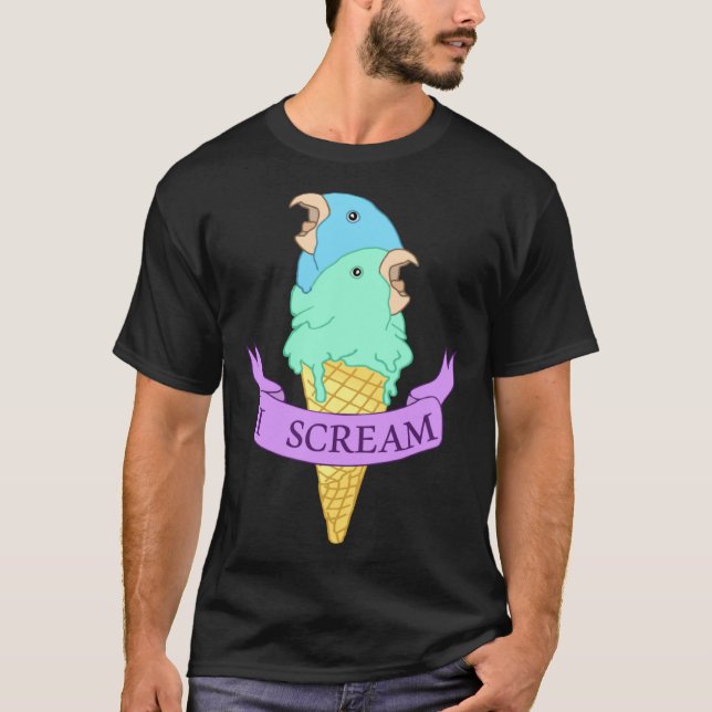 T-shirt I scream Blue Parrotlet Ice cream Turquoise parrot (Devant)