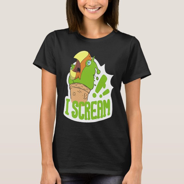 T-shirt I Scream Ice Cream Parrot Screaming for Cockatiels (Devant)