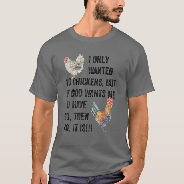 T-shirt I Seulement Recherché 10 Poulets, Amateur De Poule (Devant)
