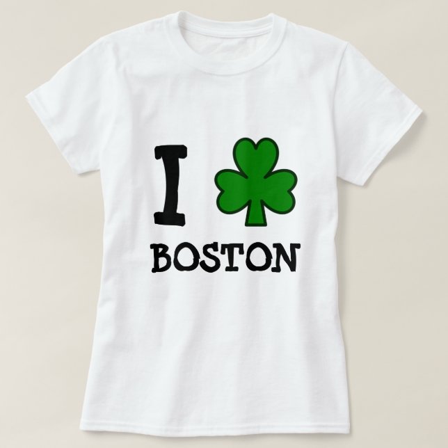 T-shirt I shamrock Boston (Design devant)