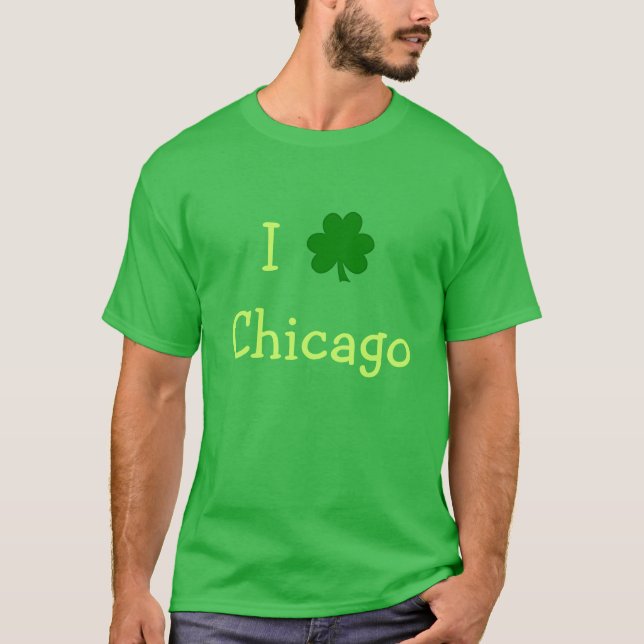 T-shirt I Shamrock Chicago Green St. Patrick's Day (Devant)