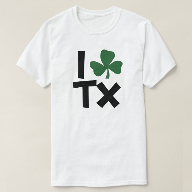 T-shirt I<Shamrock>Texas St Patrick's Day (Design devant)