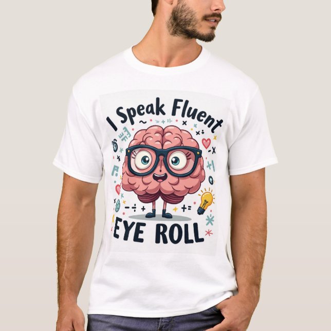 T-shirt I Speak Fluent Eye Roll – Funny Nerd Brain Unisex (Devant)