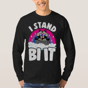 T-shirt I Stand Bi It Raccoon Bisexual Pride drapeau Arc-e