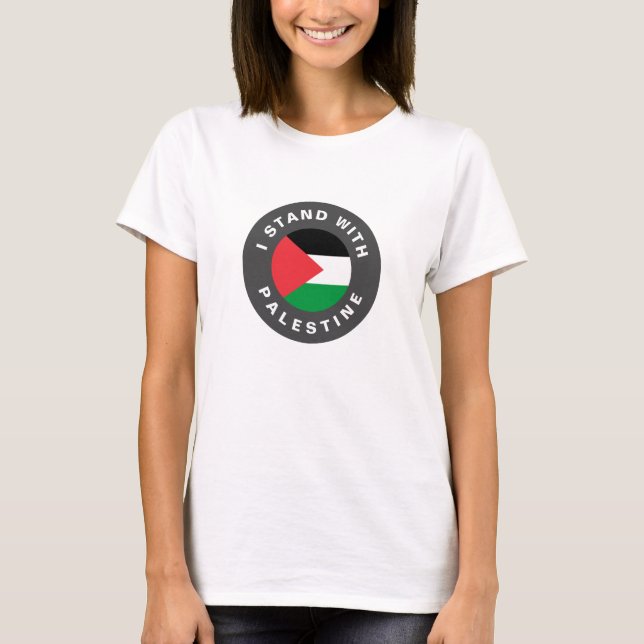 T-shirt I Stand with Palestine flag texte personnalisé (Devant)