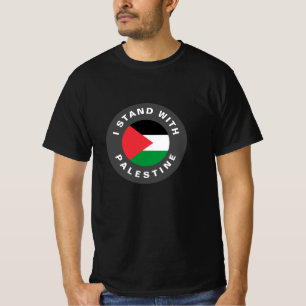 T-shirt I Stand with Palestine flag texte personnalisé