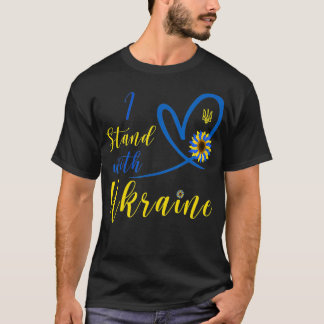 T-shirt I Stand With Ukraine shirt Heart Sunflower Flag Sy