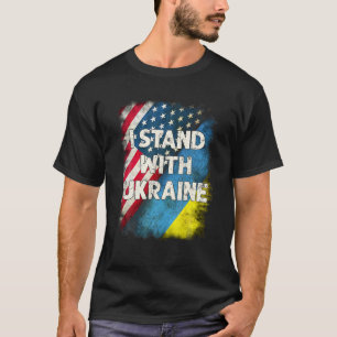T-shirt I Stand with Ukraine Support Ukrainian American US