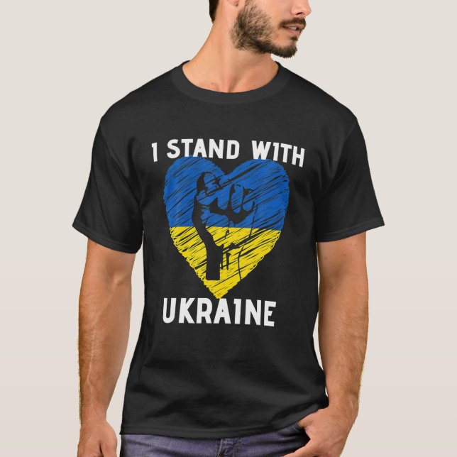 T-shirt I Stand With Ukraine Ukrainian Flag Support (Devant)
