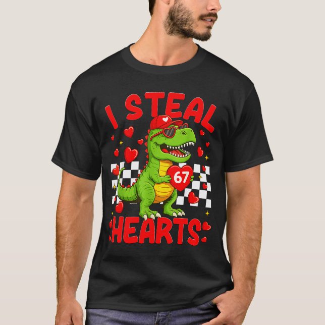 T-shirt I Steal Hearts 67 Valentine’s Day 67 Dinosaur T-re (Devant)
