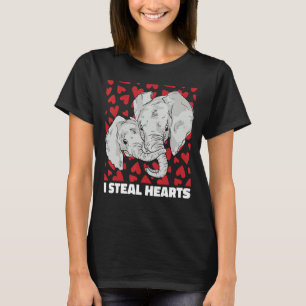 T-shirt I Steal Hearts Baby Elephant Valentines Day mignon