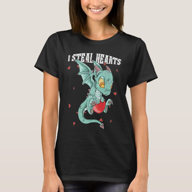 T-shirt I Steal Hearts Cute Little Flying Dragon For Boys  (Devant)