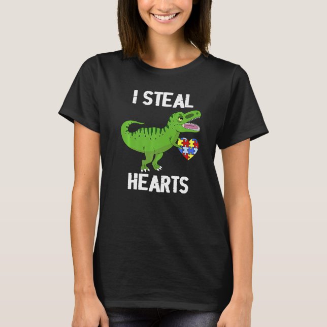 T-shirt I Steal Hearts Dinosaur Autism Awareness Toddler B (Devant)