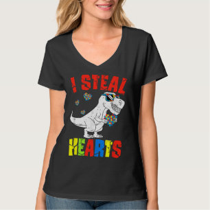 T-shirt I Steal Hearts Dinosaur Autism Awareness Toddler B